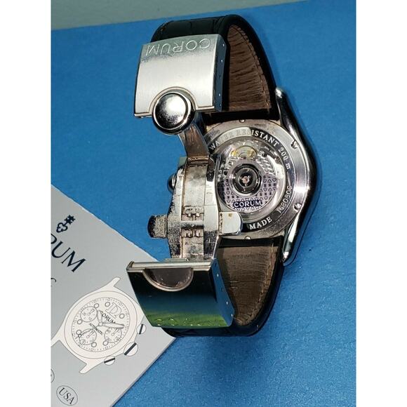 Corum Bubble Steel Automatic Watch Leather Men's Jewelry 82.150.20 Swiss WR - Picture 8 of 11